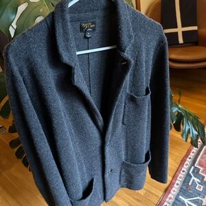J Crew Gray Cashmere Blazer Sweater